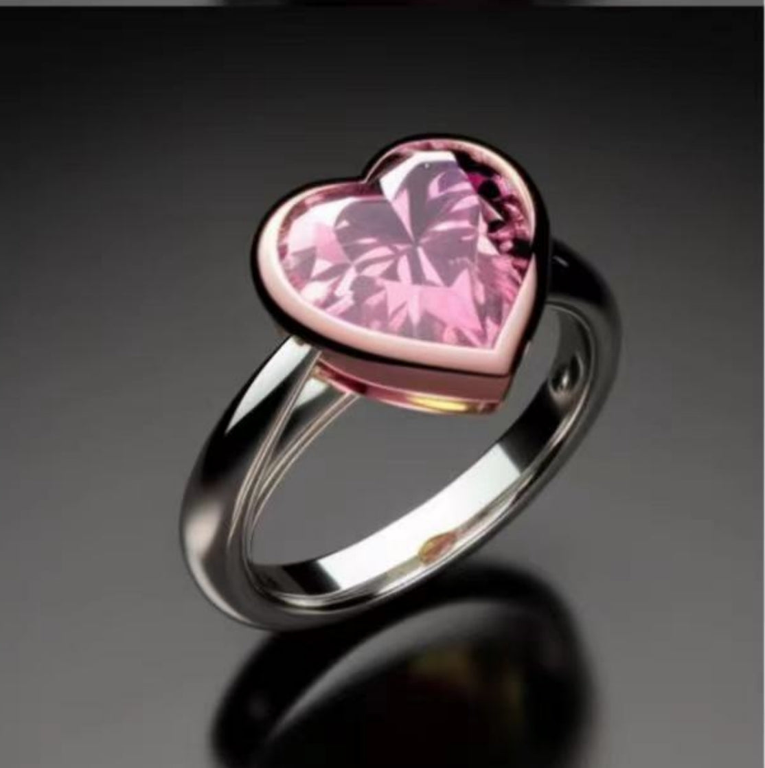 Customized design Ring| 14K/18K Solid gold heart shape diamond ring setting| classic bezel setting ring with two tone gold| Setting only