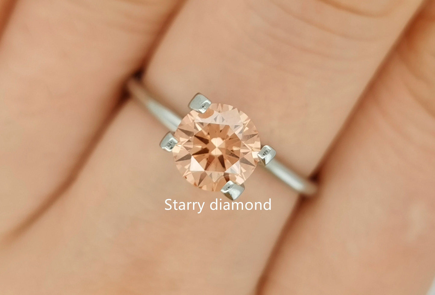 IGI certified 1.32ct Round Fancy Orange Brown Loose Diamond/ Lab Grown Diamond Ring /Affordable Color Diamond/ April birthstone