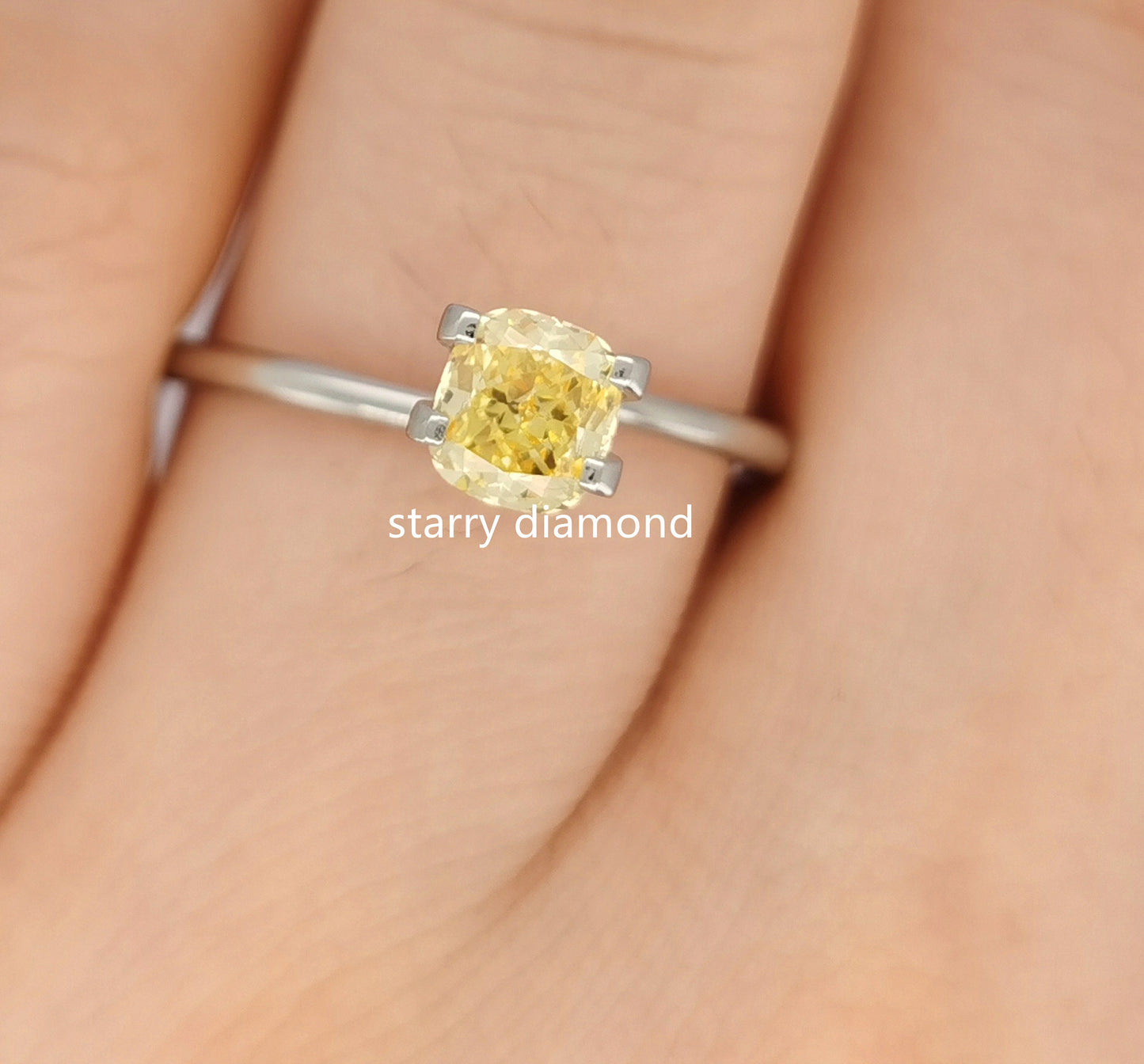 IGI certified 0.76ct Fancy Intense Yellow Loose Diamond/Lab Diamond Ring/Affordable Diamond/ April birthstone