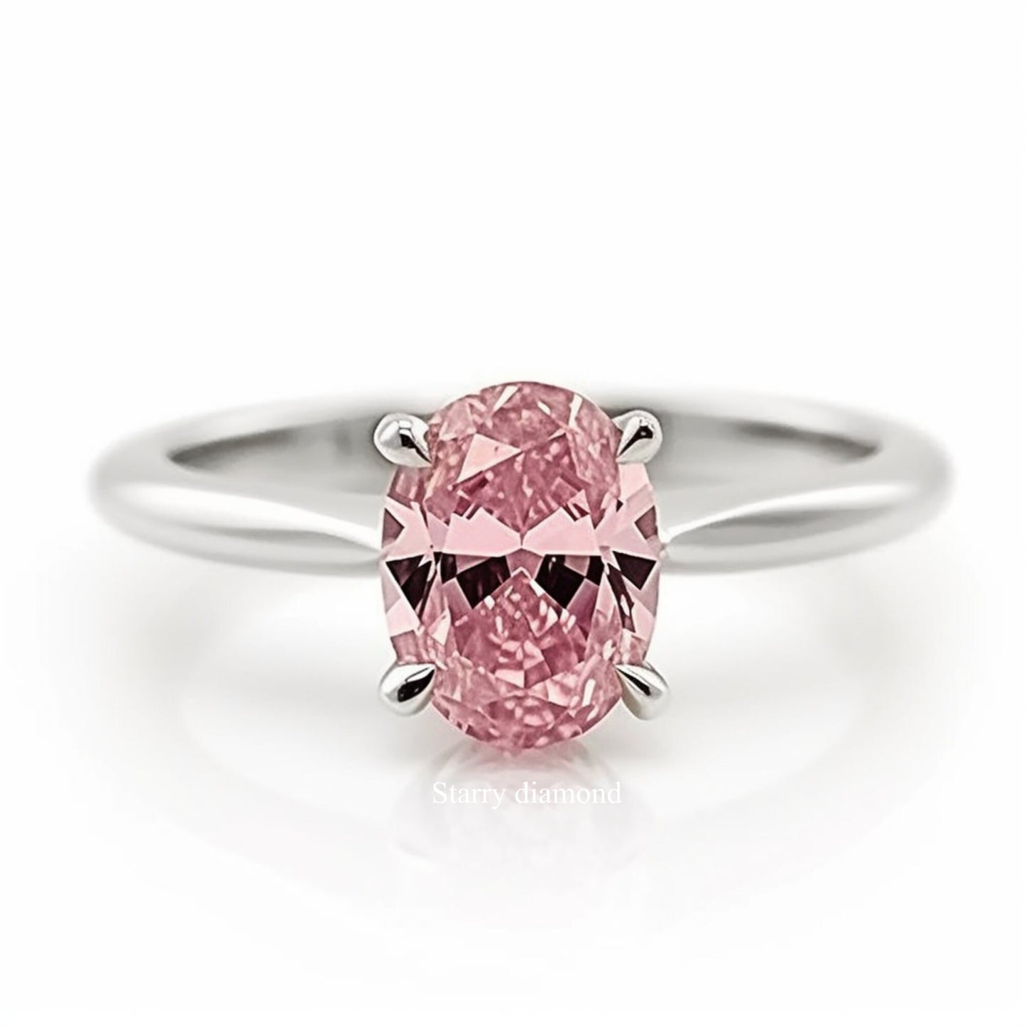 14K Solid gold classic prong setting ring |4 Prong diamond ring Setting |Pink Diamond Engagement Ring |April birthstone |Customized design