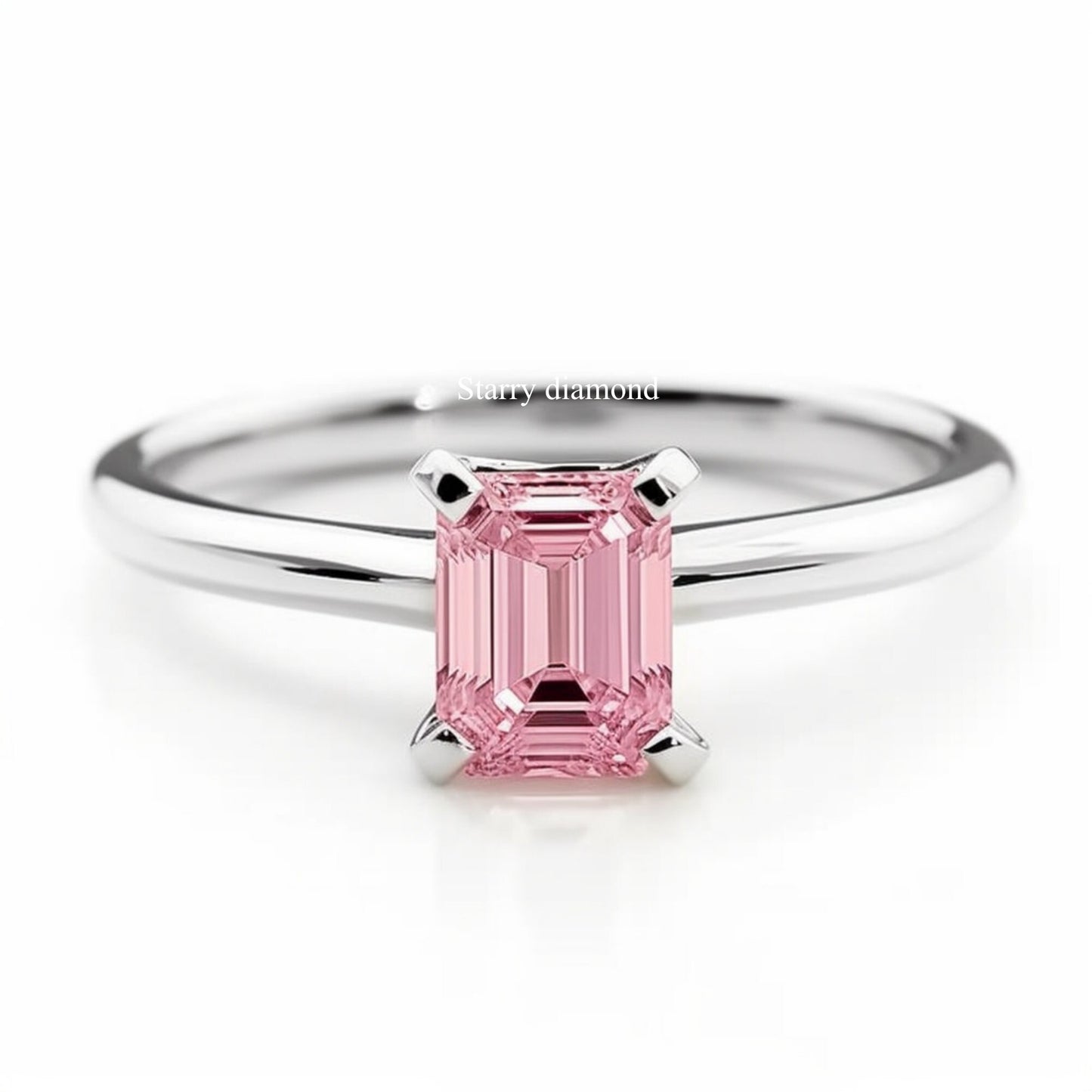 14K Solid gold classic prong setting ring |4 Prong diamond ring Setting |Pink Diamond Engagement Ring |April birthstone |Customized design