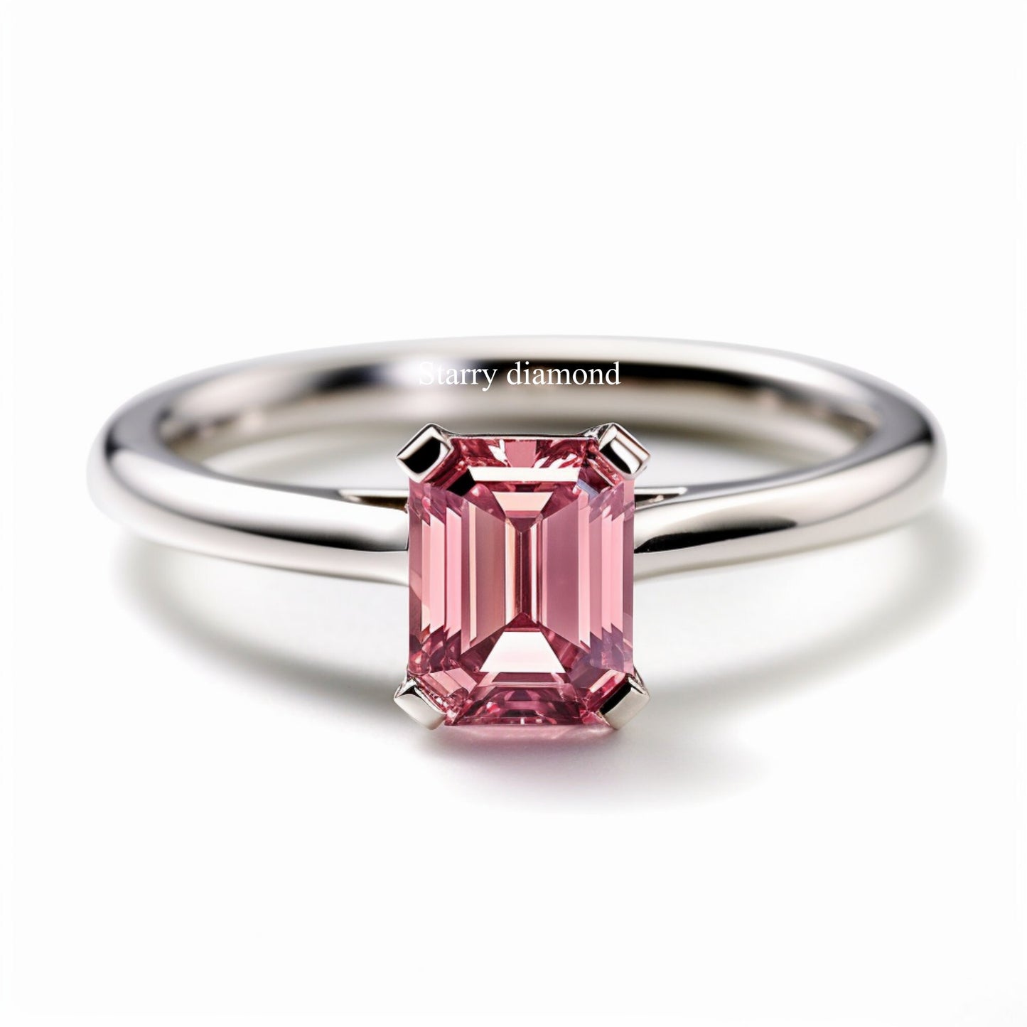 14K Solid gold classic prong setting ring |4 Prong diamond ring Setting |Pink Diamond Engagement Ring |April birthstone |Customized design