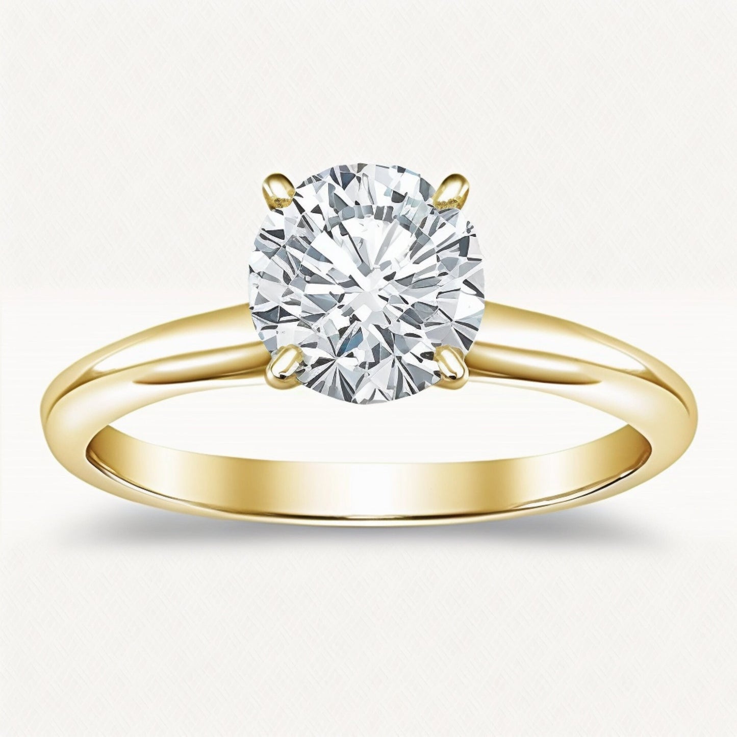 14K Solid gold classic prong setting ring |4 Prong diamond ring Setting |Pink Diamond Engagement Ring |April birthstone |Customized design