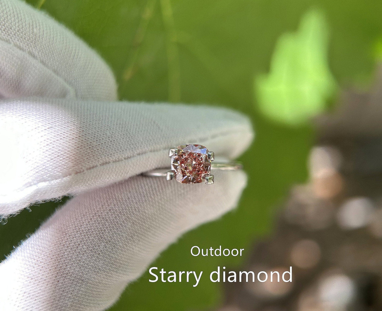 IGI certified 1.45ct Cushion Cut Fancy Intense Orangy Pink Lab Diamond/ Lab Pink Diamond for Engagement Ring/Affordable Diamond