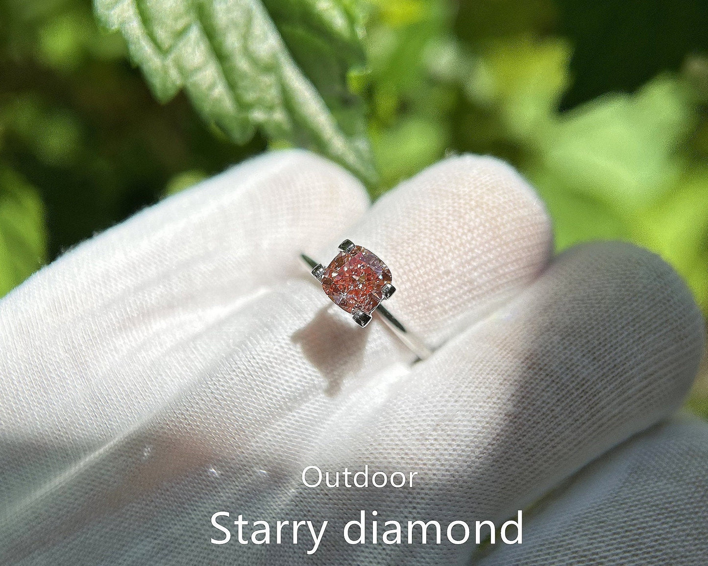 IGI certified 1.45ct Cushion Cut Fancy Intense Orangy Pink Lab Diamond/ Lab Pink Diamond for Engagement Ring/Affordable Diamond