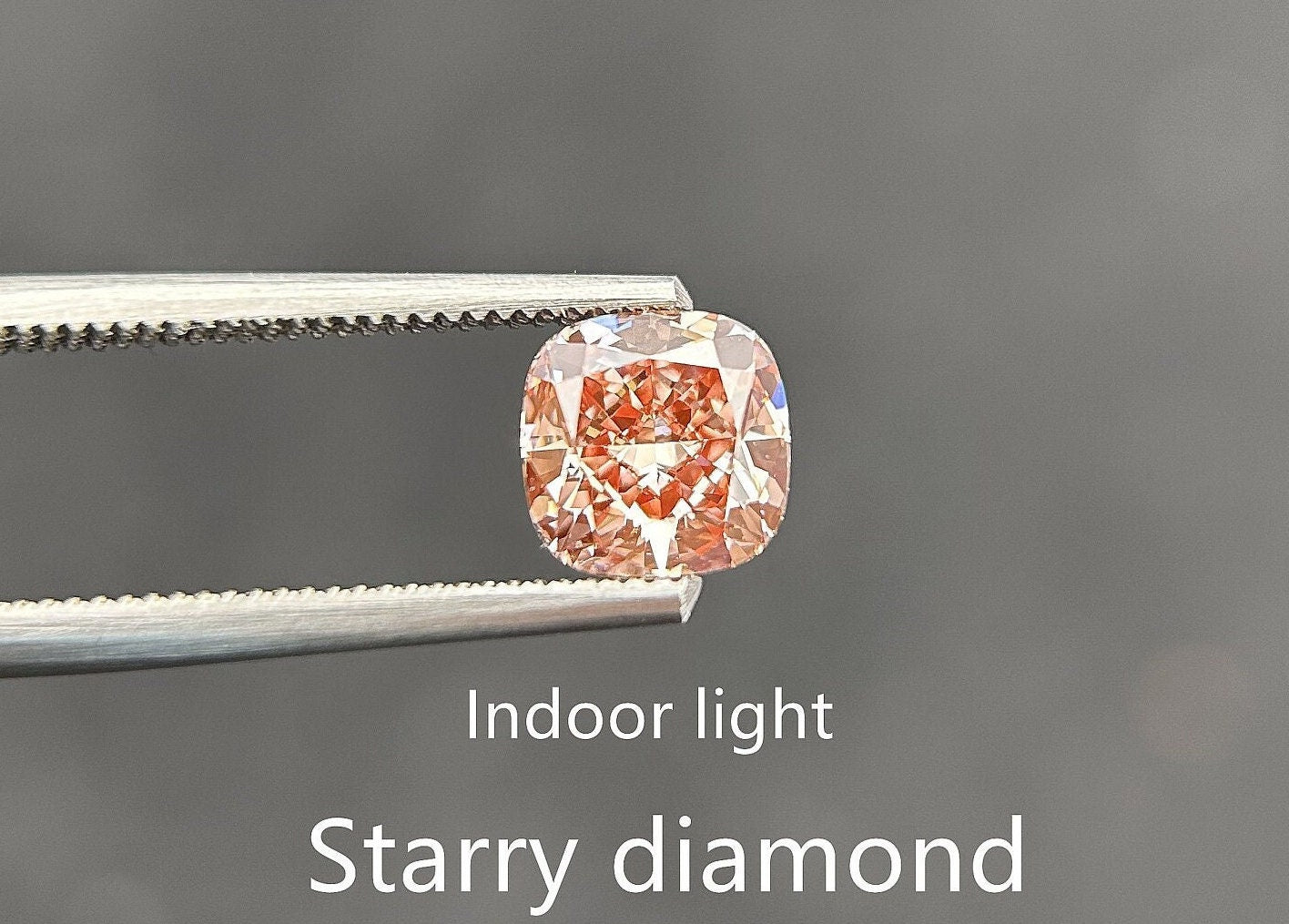 IGI certified 1.45ct Cushion Cut Fancy Intense Orangy Pink Lab Diamond/ Lab Pink Diamond for Engagement Ring/Affordable Diamond