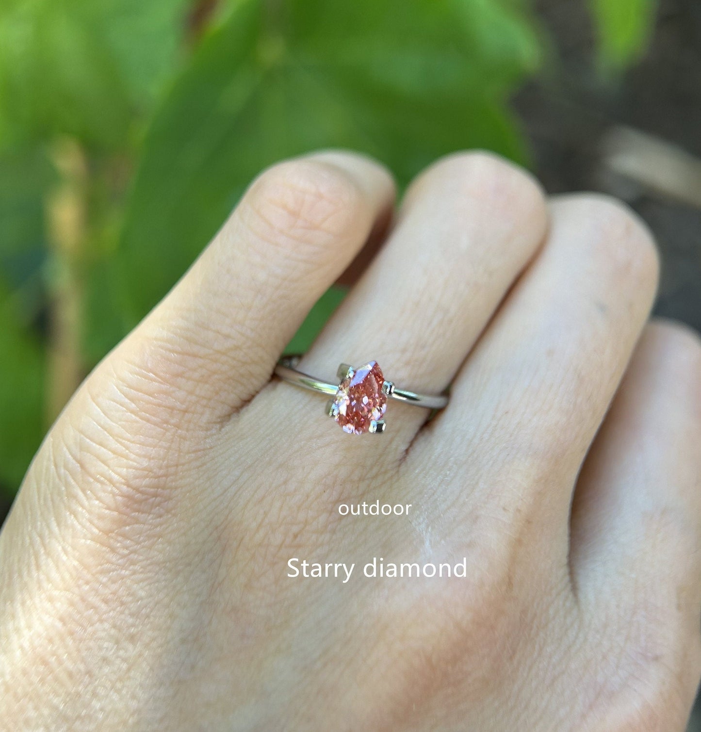 IGI certified 0.83ct Pear Shape Fancy Deep Brownish Pink Lab Grown Diamond/ Pink Diamond for Ring/ Affordable Pink Diamond/April birthstone