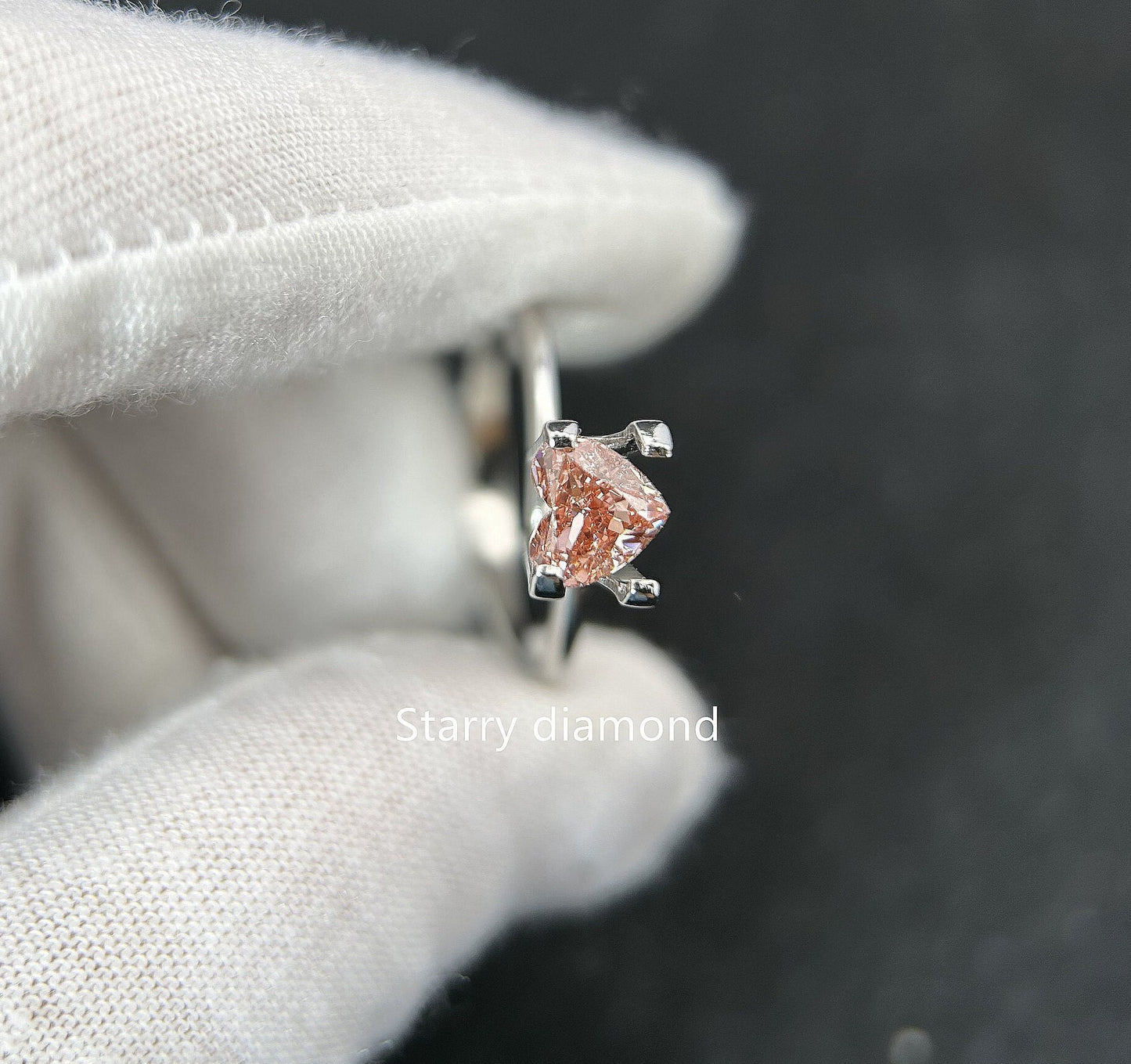 IGI certified 0.90ct Heart Cut Fancy Intense Brownish Pink Lab Diamond/Pink Diamond for Engagement Ring/Affordable Diamond/ April birthstone