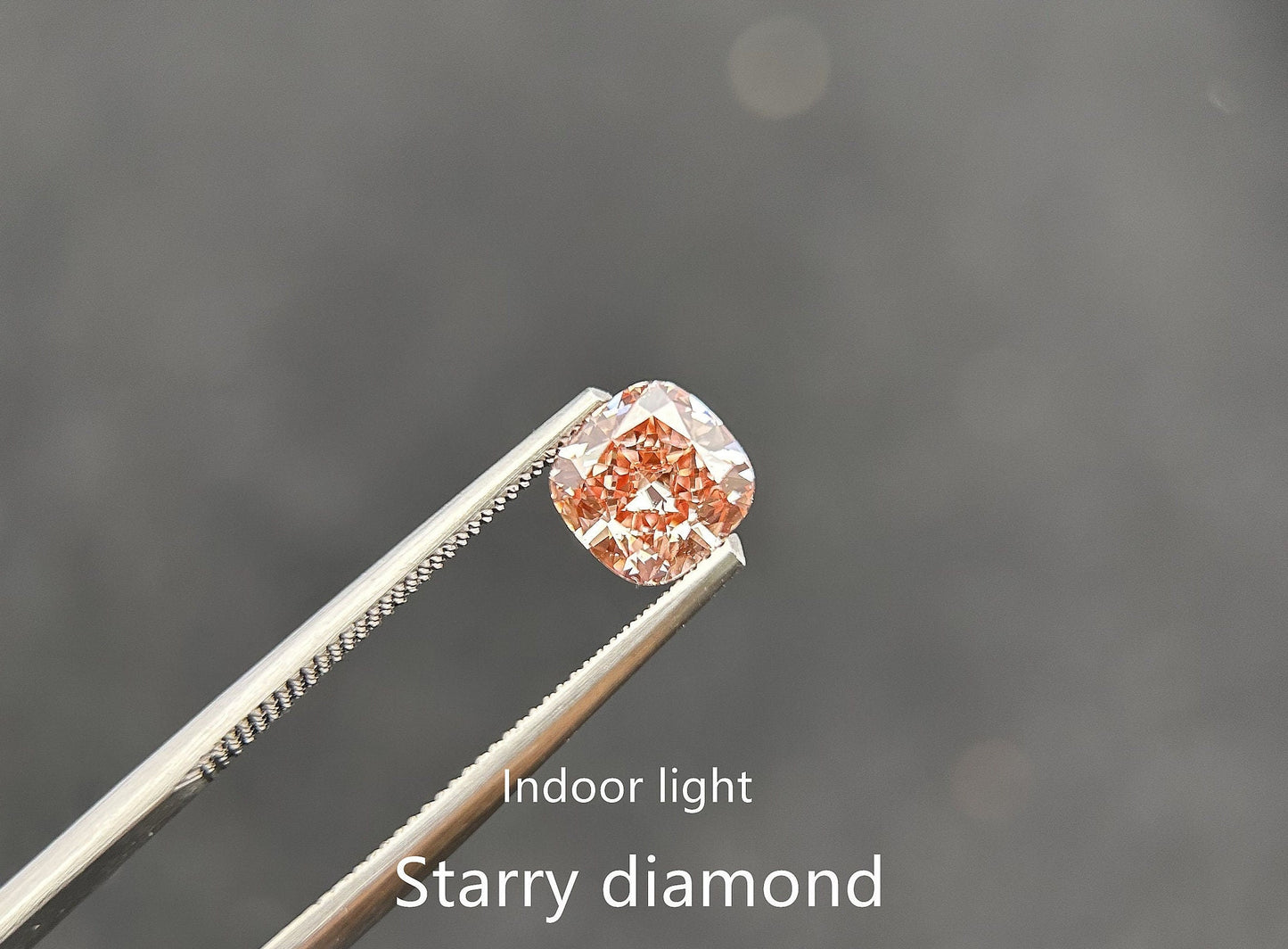 IGI certified 1.45ct Cushion Cut Fancy Intense Orangy Pink Lab Diamond/ Lab Pink Diamond for Engagement Ring/Affordable Diamond