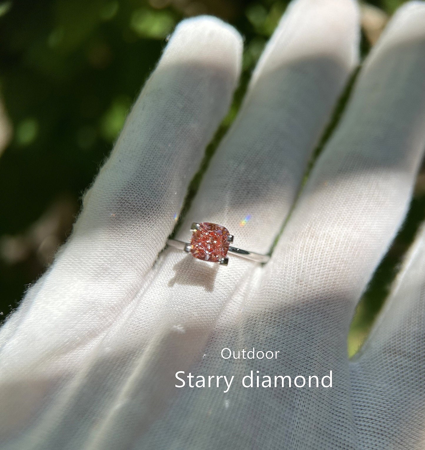 IGI certified 1.45ct Cushion Cut Fancy Intense Orangy Pink Lab Diamond/ Lab Pink Diamond for Engagement Ring/Affordable Diamond