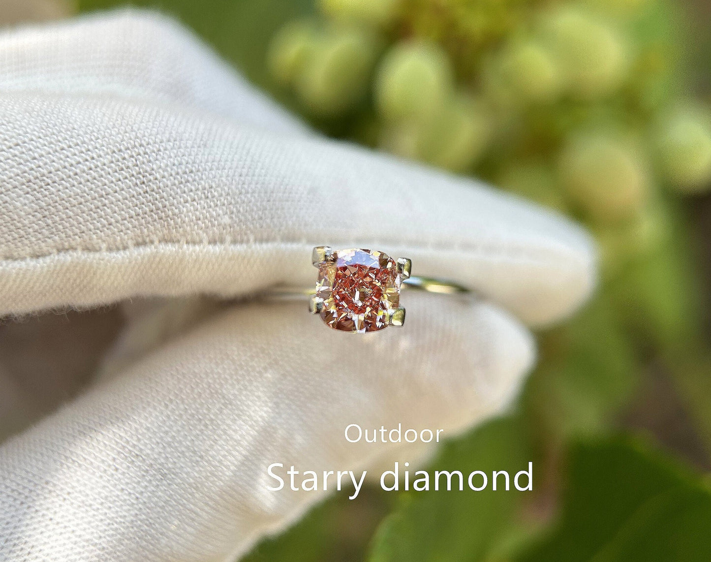 IGI certified 1.45ct Cushion Cut Fancy Intense Orangy Pink Lab Diamond/ Lab Pink Diamond for Engagement Ring/Affordable Diamond