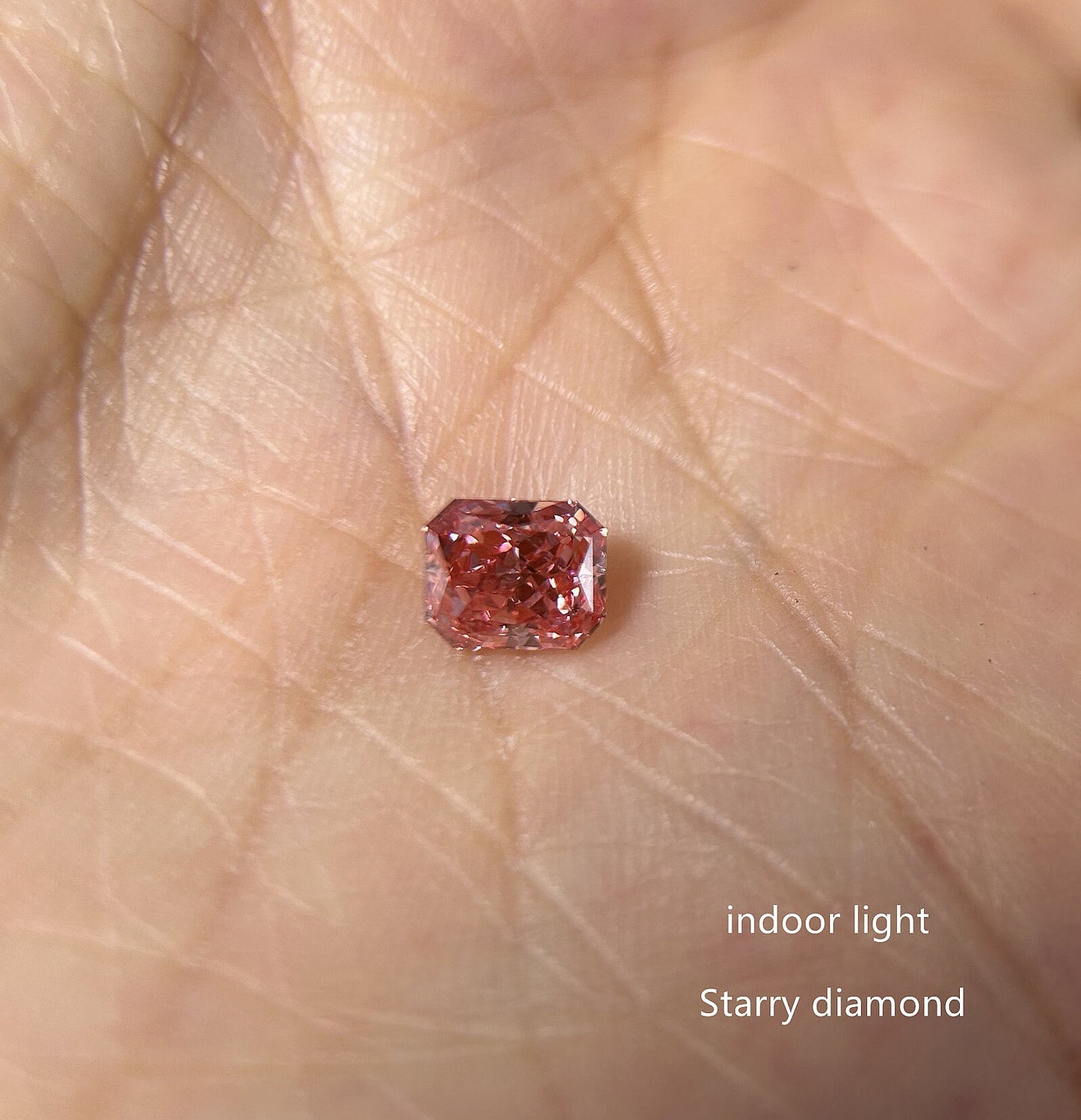 IGI certified 0.87ct Radiant Cut Fancy Deep Pink Lab Diamond/Pink Diamond for Engagement Ring/Affordable Diamond/ April birthstone