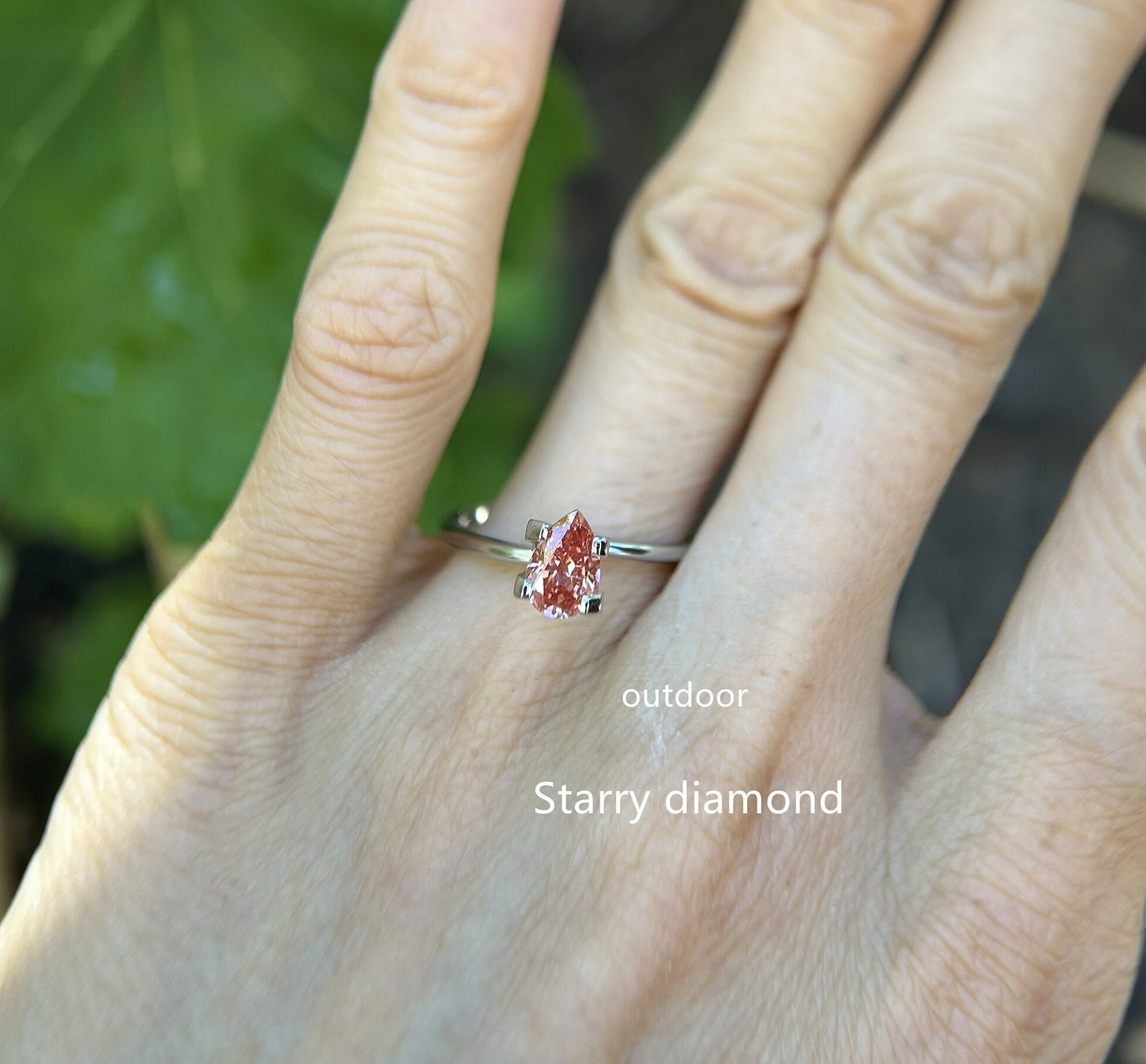 IGI certified 0.83ct Pear Shape Fancy Deep Brownish Pink Lab Grown Diamond/ Pink Diamond for Ring/ Affordable Pink Diamond/April birthstone