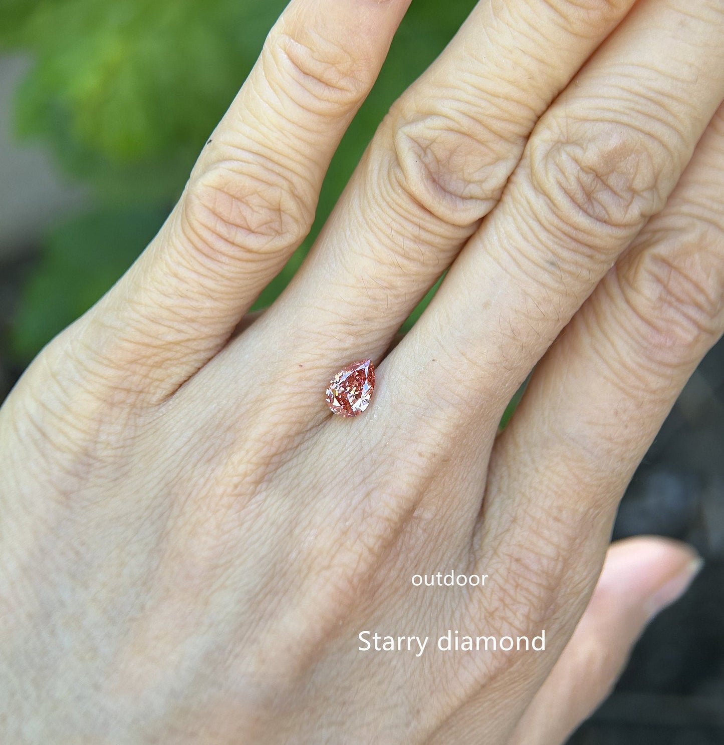 IGI certified 0.83ct Pear Shape Fancy Deep Brownish Pink Lab Grown Diamond/ Pink Diamond for Ring/ Affordable Pink Diamond/April birthstone
