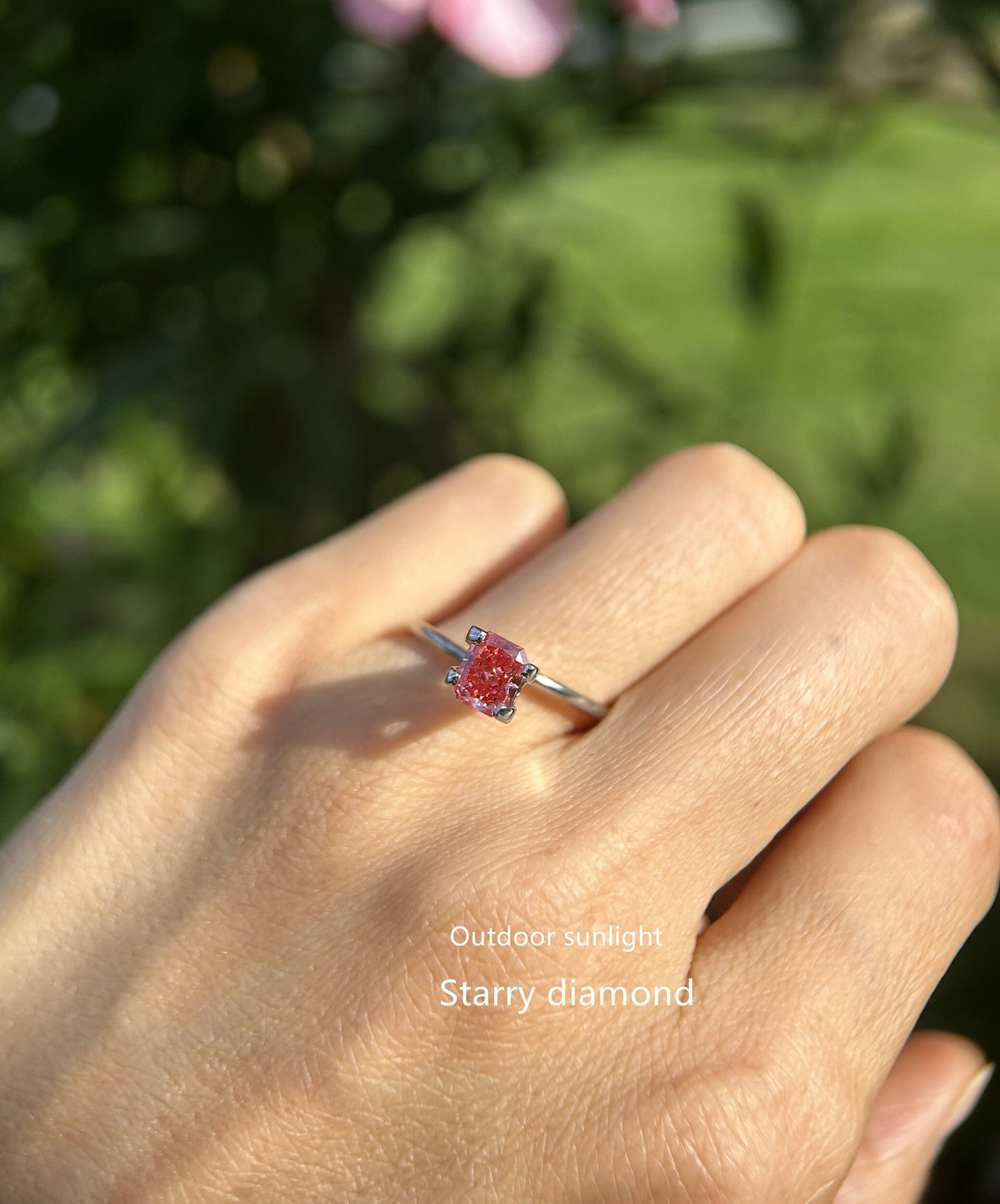 IGI certified 0.99ct Radiant Cut Fancy Deep Pink Lab Diamond/Pink Diamond for Engagement Ring/Affordable Diamond/ April birthstone