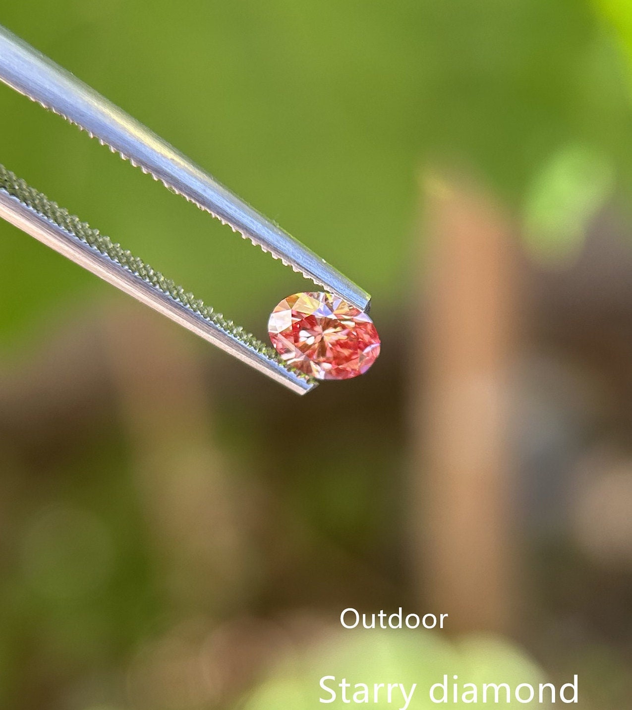 IGI certified 0.56ct Oval Cut Fancy Deep Orangy Pink Lab Diamond/ Pink Diamond for Engagement Ring/Affordable Diamond/ April birthstone