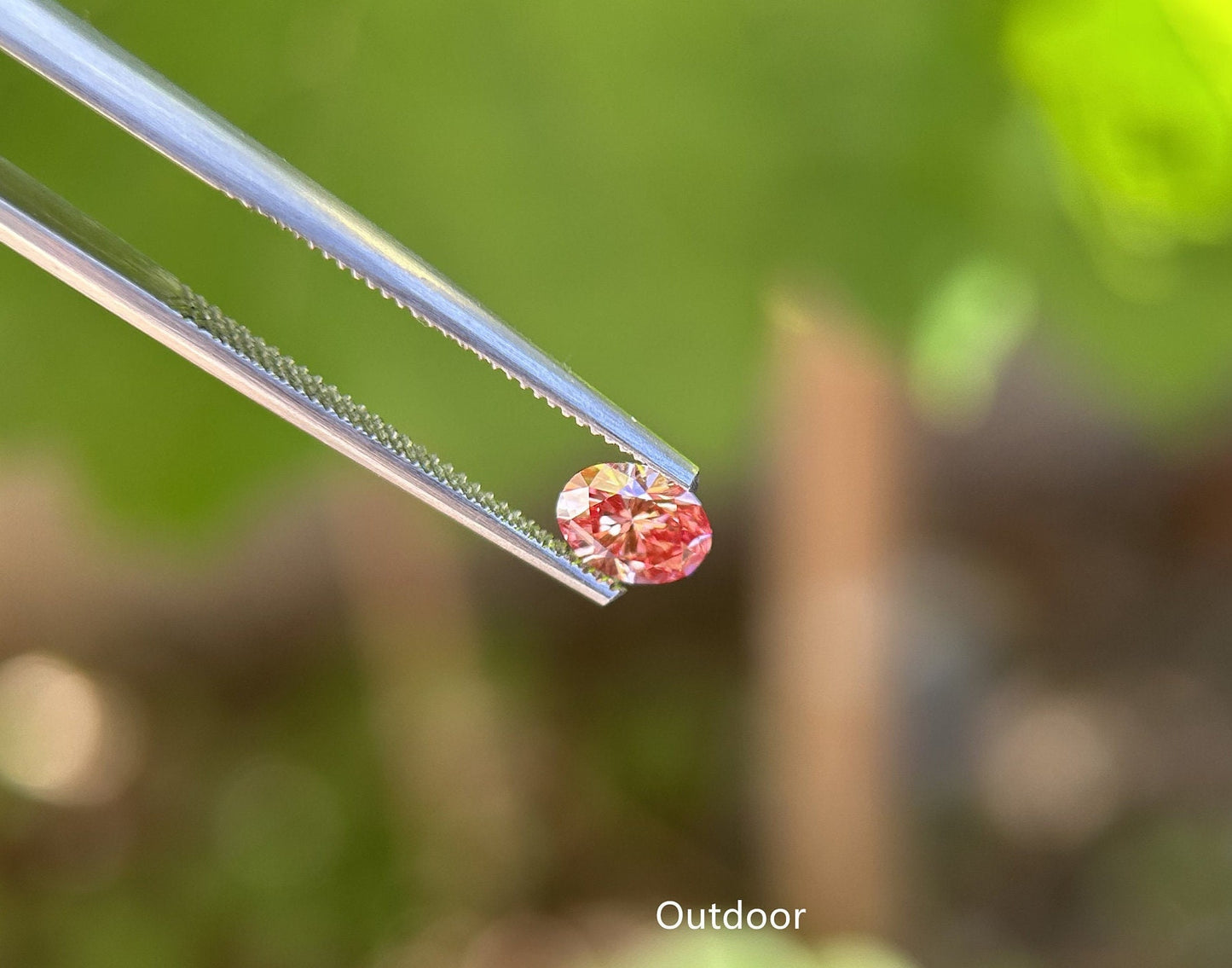 IGI certified 0.56ct Oval Cut Fancy Deep Orangy Pink Lab Diamond/ Pink Diamond for Engagement Ring/Affordable Diamond/ April birthstone
