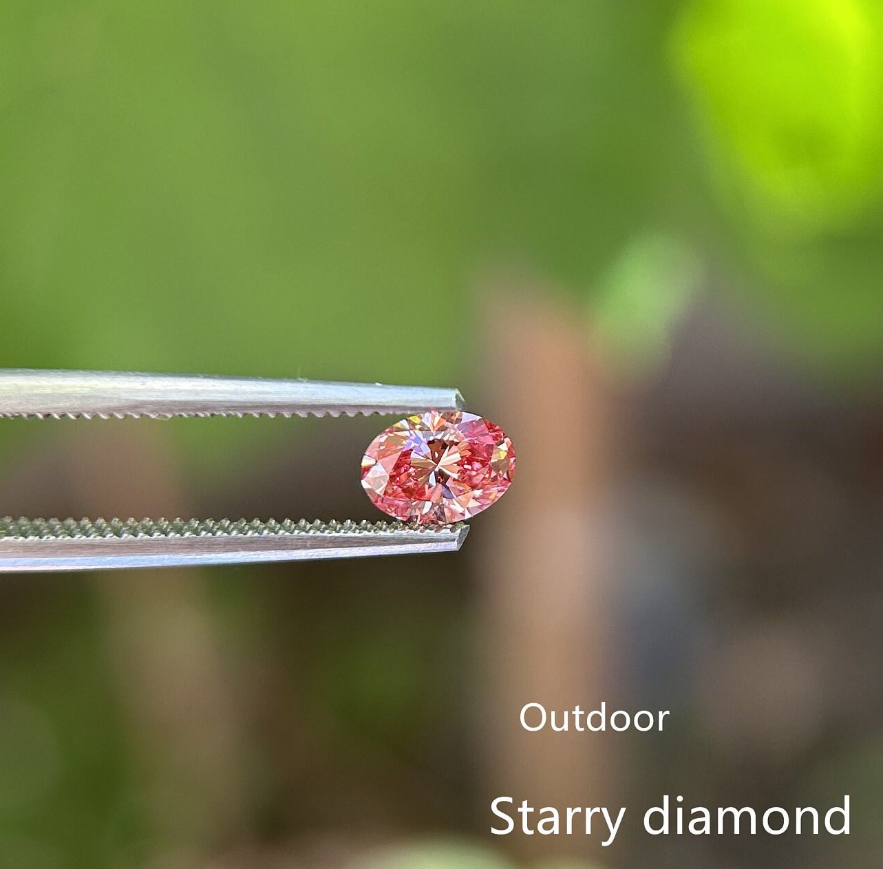 IGI certified 0.56ct Oval Cut Fancy Deep Orangy Pink Lab Diamond/ Pink Diamond for Engagement Ring/Affordable Diamond/ April birthstone