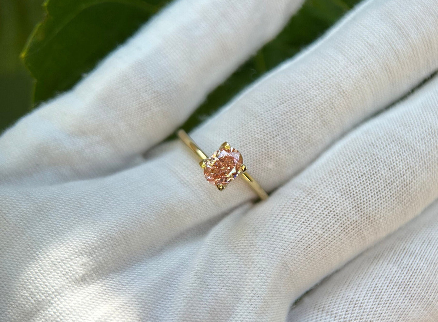 IGI certified 0.93ct Oval Cut Fancy Pinkish Brown Diamond/ Lab Diamond for Engagement Ring/Affordable Color Diamond/ April birthstone
