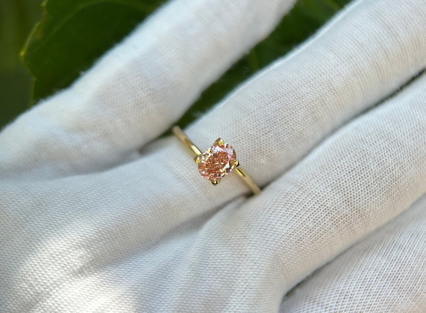 IGI certified 0.93ct Oval Cut Fancy Pinkish Brown Diamond/ Lab Diamond for Engagement Ring/Affordable Color Diamond/ April birthstone