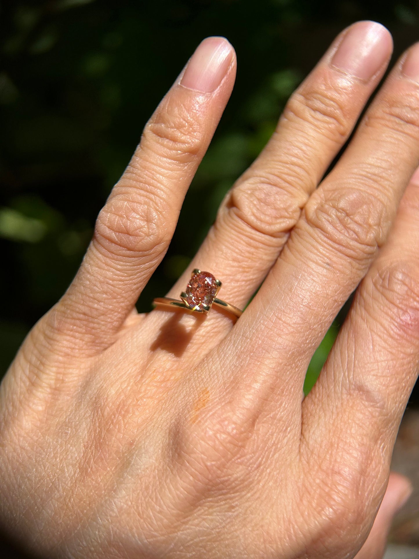 IGI certified 0.93ct Oval Cut Fancy Pinkish Brown Diamond/ Lab Diamond for Engagement Ring/Affordable Color Diamond/ April birthstone
