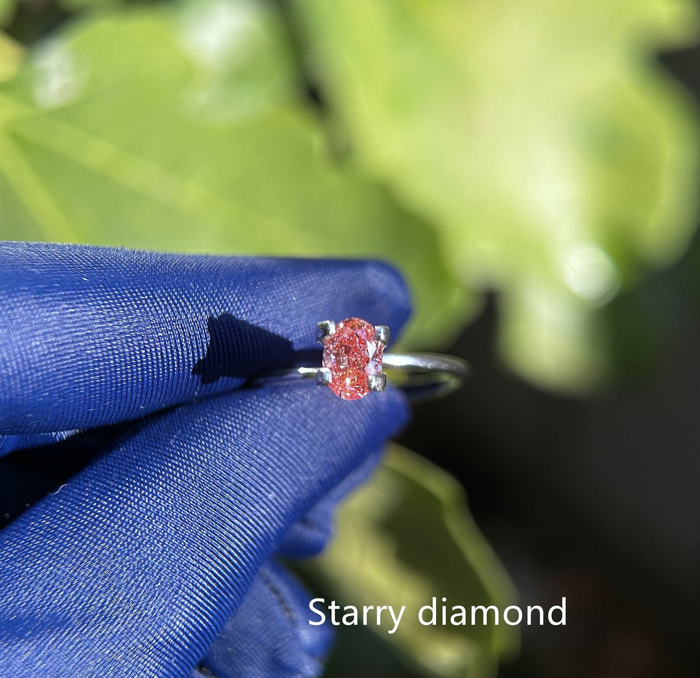 IGI certified 0.76ct Oval Cut Fancy Intense Brownish Pink Lab Grown Diamond/ Pink Diamond for Ring/ Affordable Pink Diamond/April birthstone