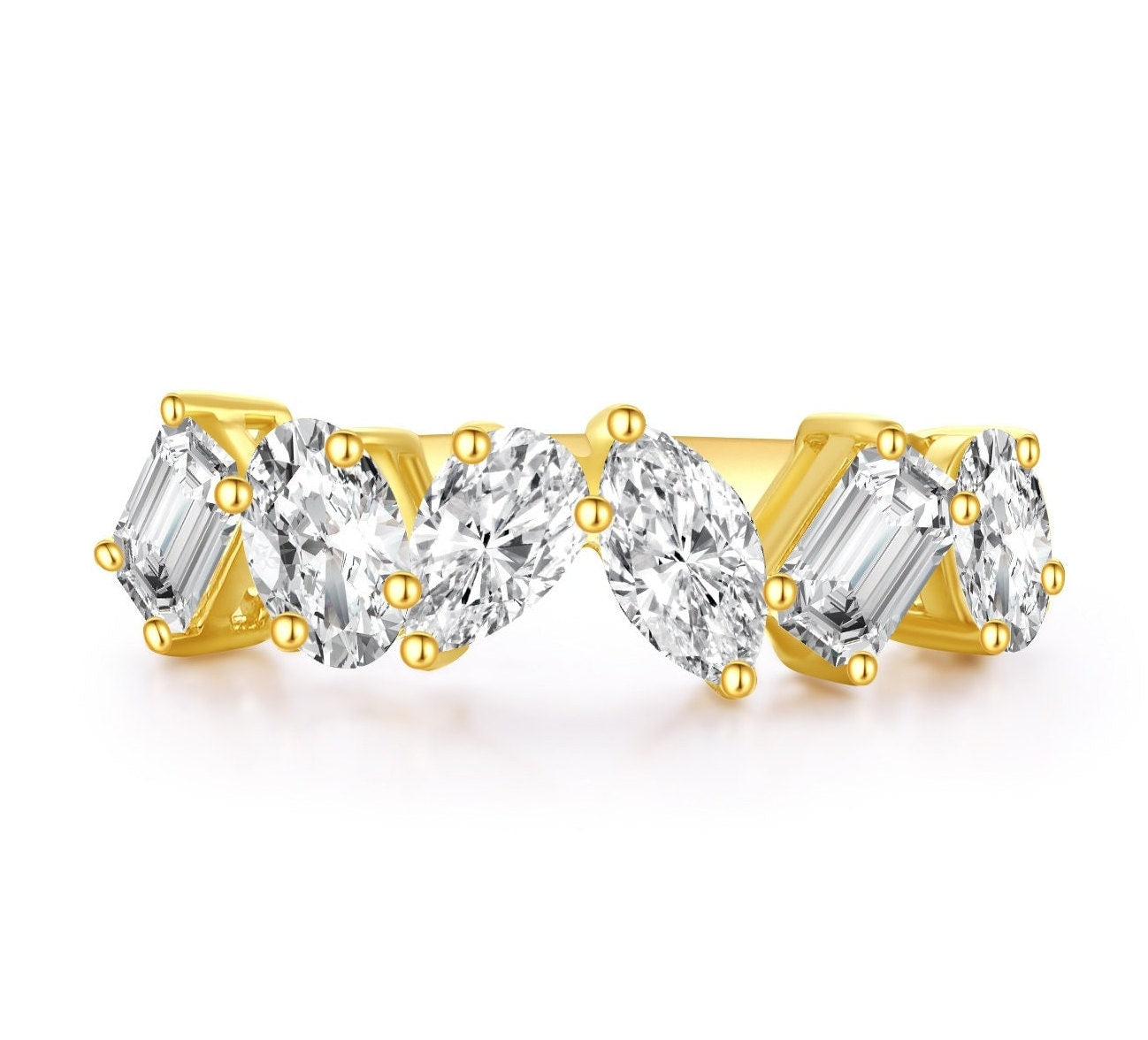 18k solid gold 1.45ct Lab Diamond wedding band/Affordable Diamond ring/ lab diamond wedding ring
