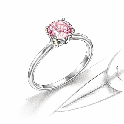 Custom design solitaire ring| Classic 4-prong diamond engagement ring setting