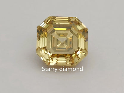 IGI certified 2.02CT Asscher Cut Fancy Deep Yellow Loose Diamond/ Lab Grown Diamond Ring/Affordable Color Diamonds/ April Birthstone