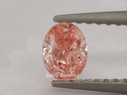 IGI certified 0.84ct Oval Cut Fancy Intense Pink Loose Diamond/ Lab Diamond for Engagement Ring/Affordable Color Diamond/ April birthstone