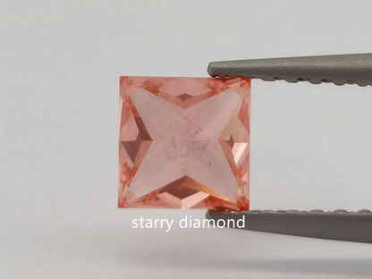 IGI certified 1.52ct Princess Cut Fancy Vivid Pink Loose Diamond/ Lab Diamond Ring/Affordable Pink Diamond/ April birthstone