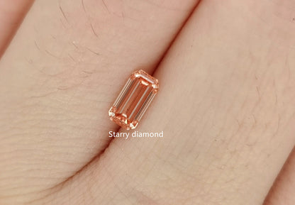 IGI certified 0.68ct Emerald Cut Fancy Intense Pink Diamond/ Lab Grown Diamond Ring /Affordable Diamond/ April birthstone