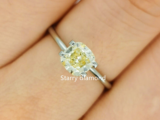 IGI certified 1.19ct Cushion Cut Fancy Yellow Loose Diamond/ Lab Grown Diamond for Wedding Jewelry/Affordable Diamond/ April birthstone