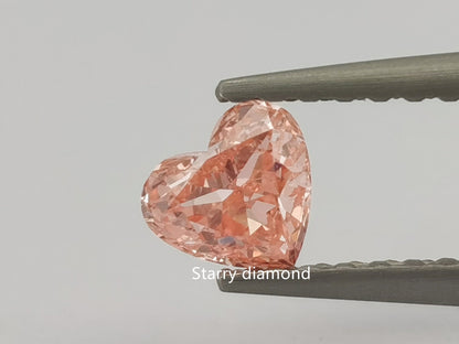 IGI certified 0.61ct Heart Cut Fancy Intense Pink Loose Diamond/ Lab Diamond Ring/ Affordable Pink Diamond/April birthstone