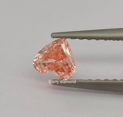 IGI certified 0.59ct Heart Cut Fancy Intense Pink Loose Diamond/ Lab Diamond Ring/ Affordable Pink Diamond/April birthstone