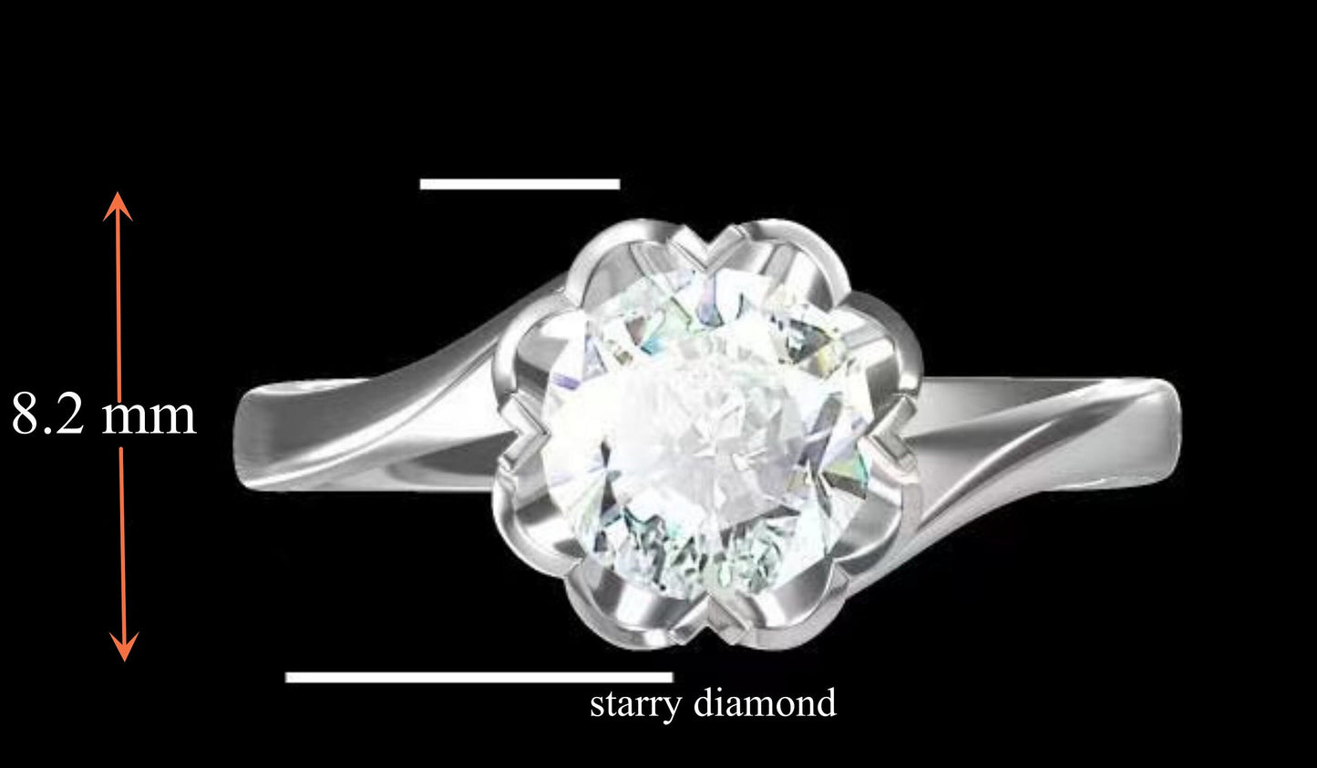 14K Solid gold flower shape solitaire diamond engagement ring| Customized setting only| Lab grown diamond ring setting