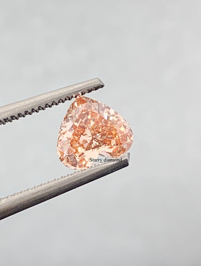 1.045ct Heart Cut Fancy Intense Pinkish Orange Loose Diamond/ Lab Diamond Ring/ Affordable Orange Diamond/April birthstone