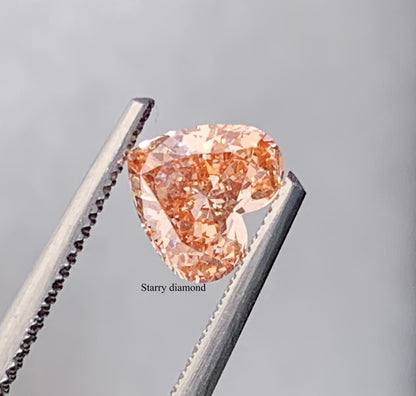 1.045ct Heart Cut Fancy Intense Pinkish Orange Loose Diamond/ Lab Diamond Ring/ Affordable Orange Diamond/April birthstone