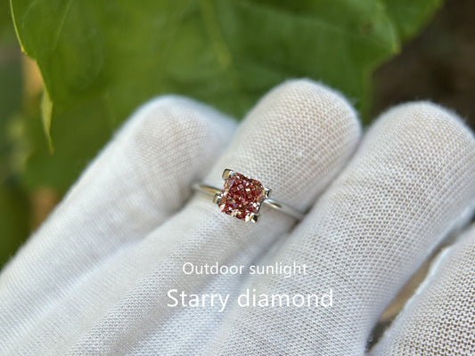 IGI certified 1.28ct Fancy Deep Brownish Pink Lab Diamond/ Pink Diamond for Wedding Jewelry/Affordable Color Diamond/ April birthstone