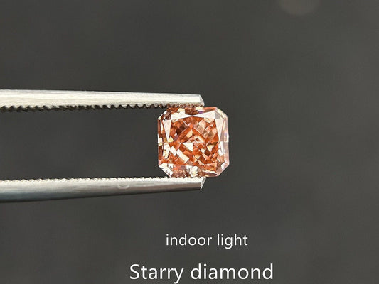 IGI certified 1.13ct Radiant Cut Fancy Intense Brownish Pink Lab Diamond/ Lab Pink Diamond for Engagement Ring/Affordable Diamond