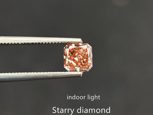 IGI certified 1.13ct Radiant Cut Fancy Intense Brownish Pink Lab Diamond/ Lab Pink Diamond for Engagement Ring/Affordable Diamond