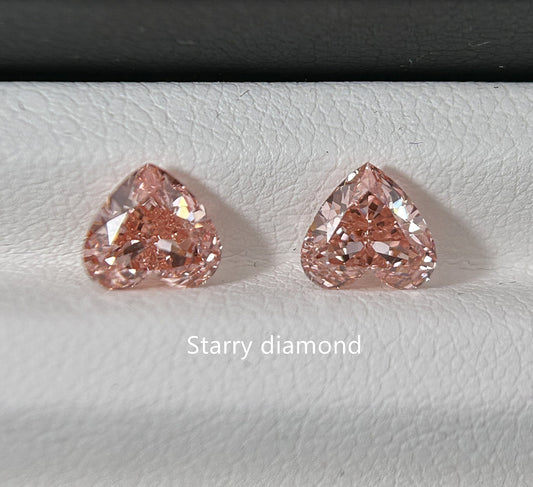 IGI certified One pair 1.83ct Fancy Intense Brownish Pink Lab Diamonds/ Pink Diamond for Engagement Ring/Affordable Color Diamond