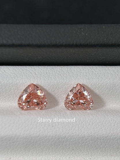 IGI certified One pair 1.83ct Fancy Intense Brownish Pink Lab Diamonds/ Pink Diamond for Engagement Ring/Affordable Color Diamond