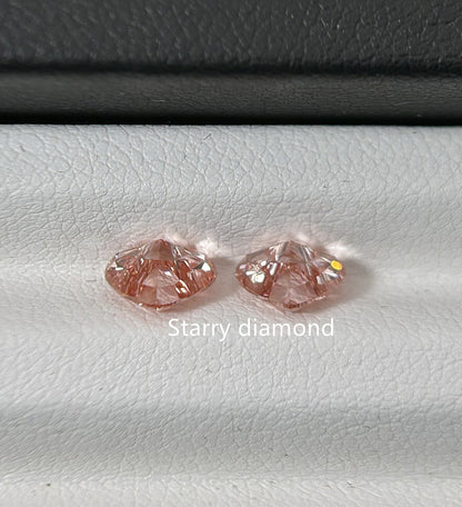 IGI certified One pair 1.83ct Fancy Intense Brownish Pink Lab Diamonds/ Pink Diamond for Engagement Ring/Affordable Color Diamond