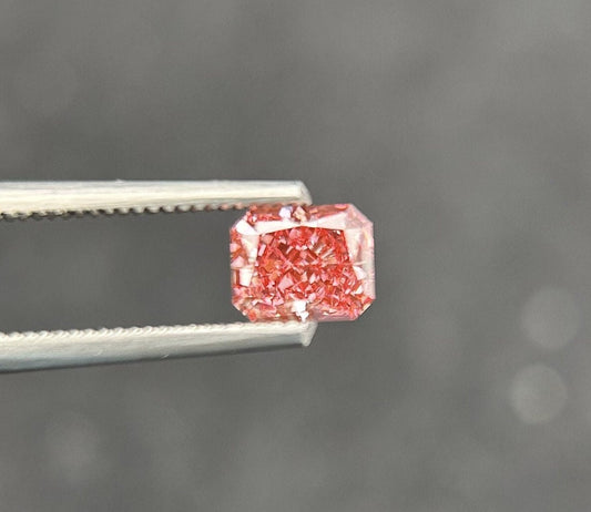 IGI certified 0.99ct Radiant Cut Fancy Deep Pink Lab Diamond/Pink Diamond for Engagement Ring/Affordable Diamond/ April birthstone