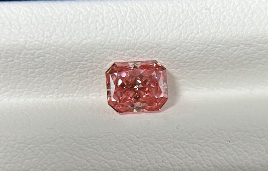 IGI certified 0.87ct Radiant Cut Fancy Deep Pink Lab Diamond/Pink Diamond for Engagement Ring/Affordable Diamond/ April birthstone