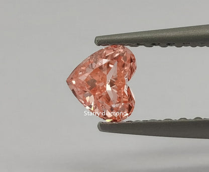 IGI certified 0.64ct Heart Cut Fancy Intense Pink Loose Diamond/ Lab Diamond Ring/ Affordable Pink Diamond/April birthstone