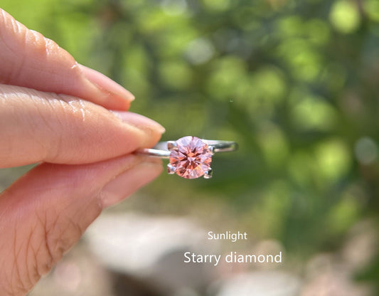 IGI certified 1.32ct Round Fancy Orange Brown Loose Diamond/ Lab Grown Diamond Ring /Affordable Color Diamond/ April birthstone
