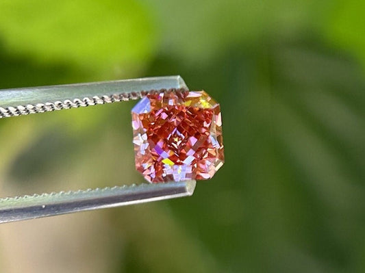 IGI certified 1.27ct Radiant Cut Fancy Deep Purplish Pink Lab Diamond/Pink Diamond for Engagement Ring/Affordable Diamond/ April birthstone