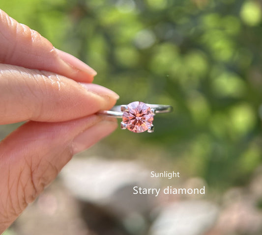 IGI certified 1.32ct Round Fancy Orange Brown Loose Diamond/ Lab Grown Diamond Ring /Affordable Color Diamond/ April birthstone